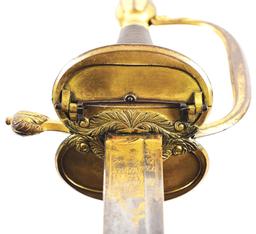 HODGSON & THOMPSON SPADROON IN THE STYLE OF A BRITISH 1796 PATTERN INFANTRY OFFICER'S SWORD.