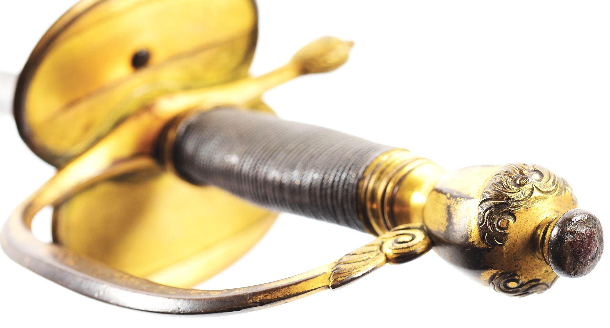 HODGSON & THOMPSON SPADROON IN THE STYLE OF A BRITISH 1796 PATTERN INFANTRY OFFICER'S SWORD.