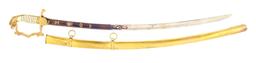 MARYLAND MILITIA CAVALRY OFFICER’S EAGLE HEAD SABER, 1846 COMMISSION, AND DOCUMENTS OF CAPTAIN MATTH