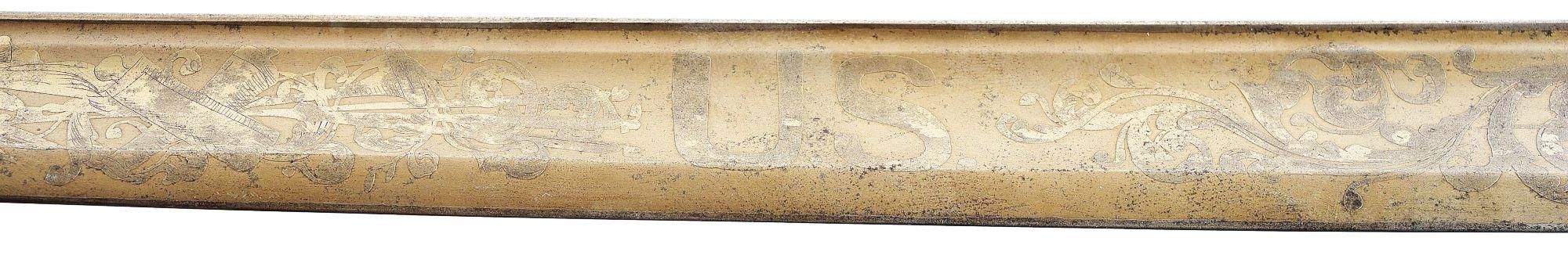 AMES PRESENTATION GRADE M1850 SWORD OF CAPTAIN JOSEPH P. WARNER, COMMANDER OF THE BALTIMORE CITY GUA