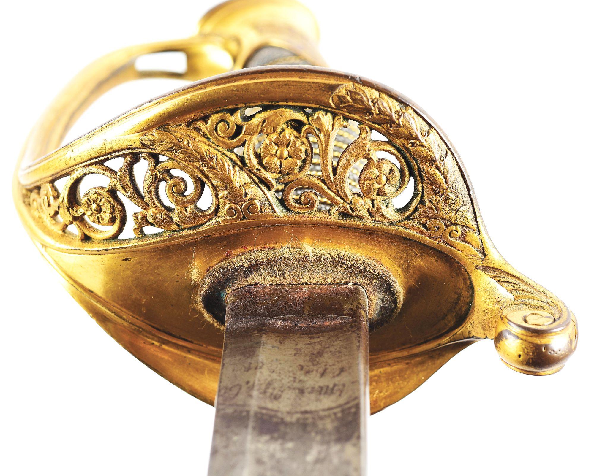 AMES PRESENTATION GRADE M1850 SWORD OF CAPTAIN JOSEPH P. WARNER, COMMANDER OF THE BALTIMORE CITY GUA