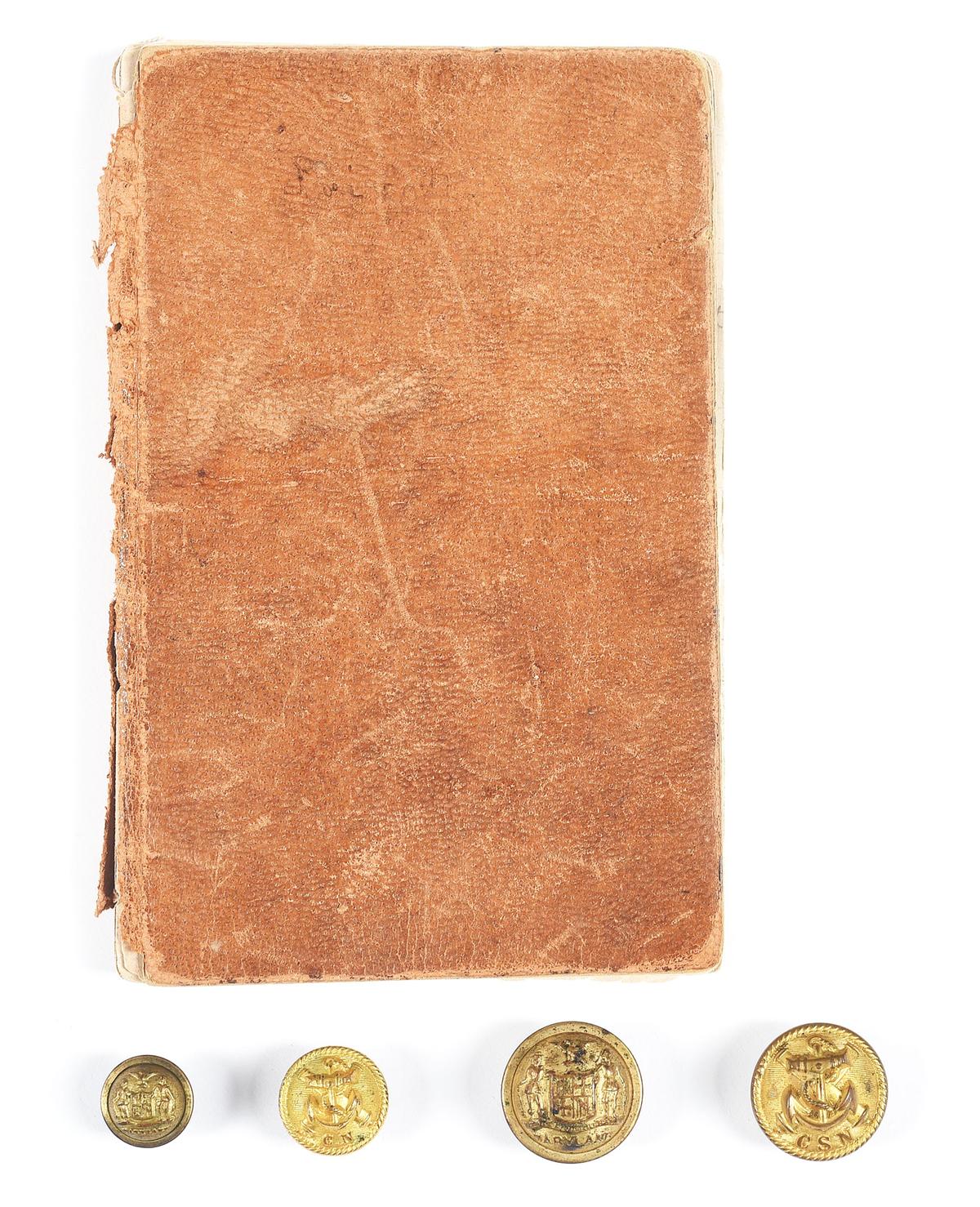 CIVIL WAR UNIFORM BUTTONS AND CABINET CARDS OF ENSIGN CHARLES HUNTER CONFEDERATE STATES NAVY.