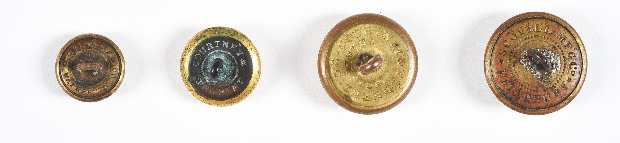 CIVIL WAR UNIFORM BUTTONS AND CABINET CARDS OF ENSIGN CHARLES HUNTER CONFEDERATE STATES NAVY.