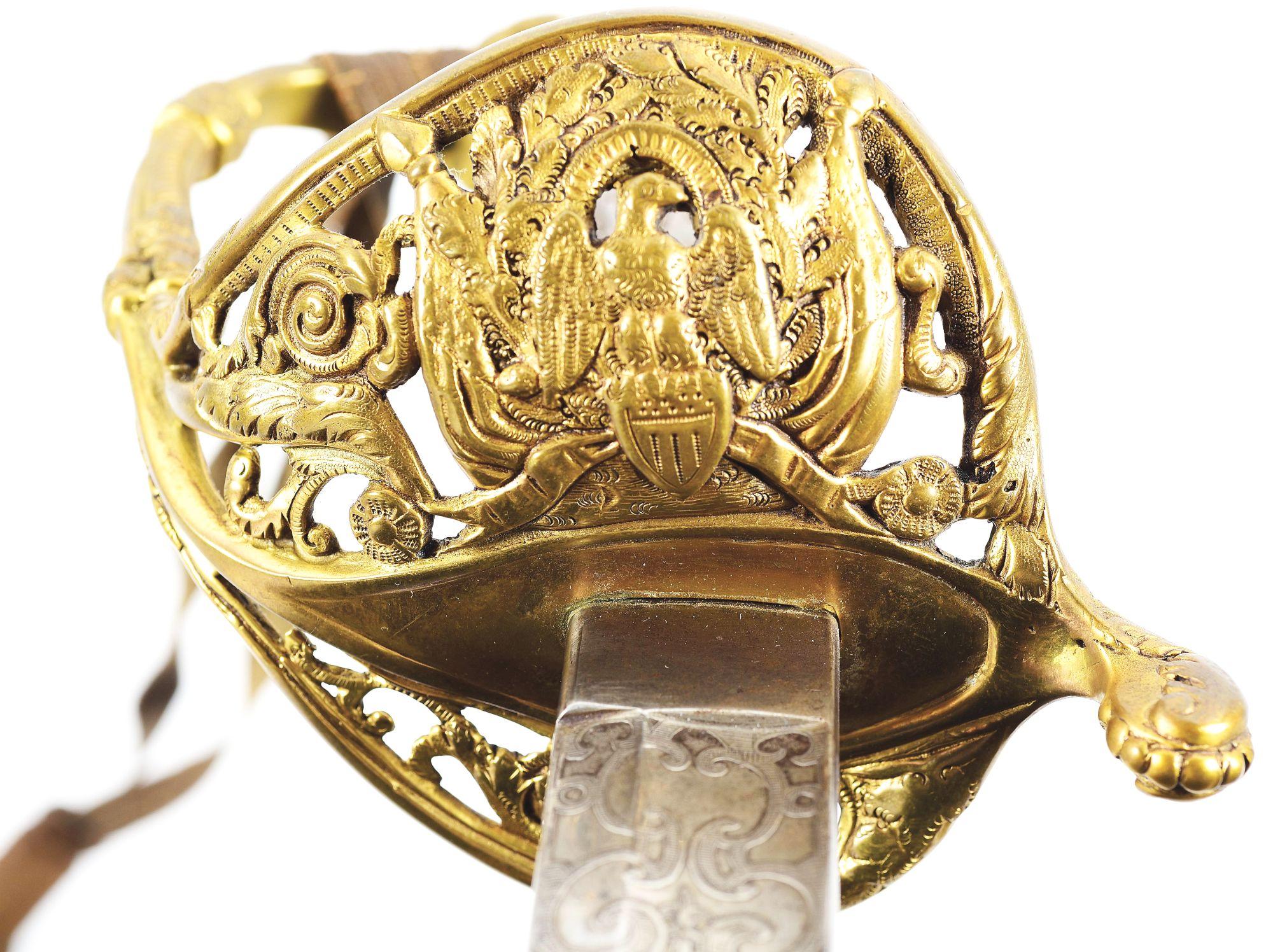 EXCEPTIONAL TIFFANY & CO PRESENTATION GRADE 1850 OFFICER’S SWORD PRESENTED TO CAPTAIN FREDERICK MEMM