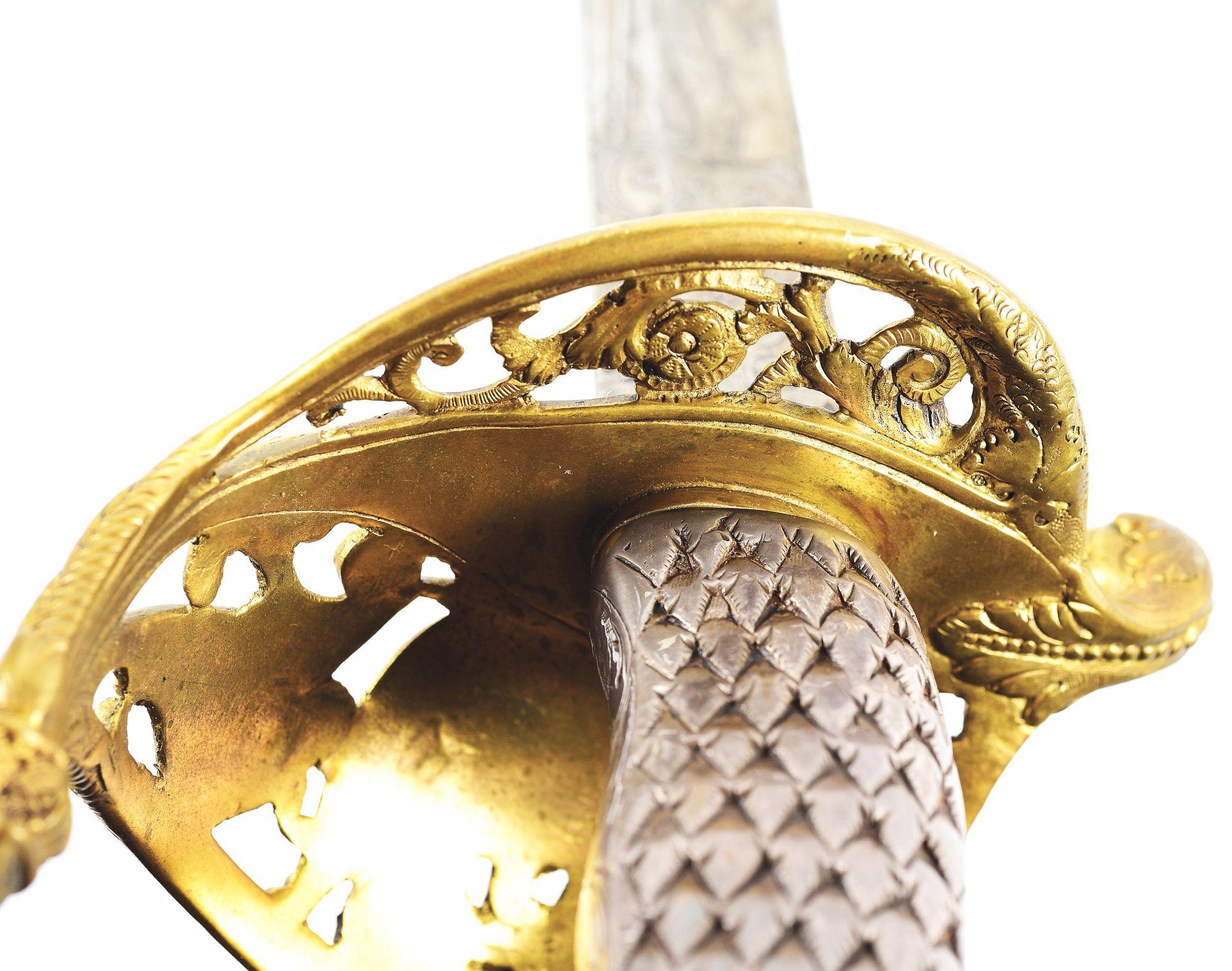 EXCEPTIONAL TIFFANY & CO PRESENTATION GRADE 1850 OFFICER’S SWORD PRESENTED TO CAPTAIN FREDERICK MEMM