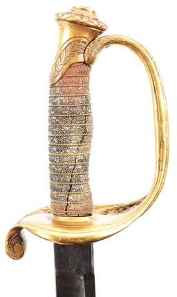 M1850 STAFF AND FIELD PRESENTATION SWORD OF MAJOR JOHN J. BRADSHAW, WIA WILDERNESS, BREVET MAJOR FOR