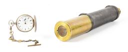 CIVIL WAR PRESENTATION TELESCOPE AND WATCH TO EDWARD F. DEVENS, GULF SQUADRON SO. ATLANTIC SQUADRON,