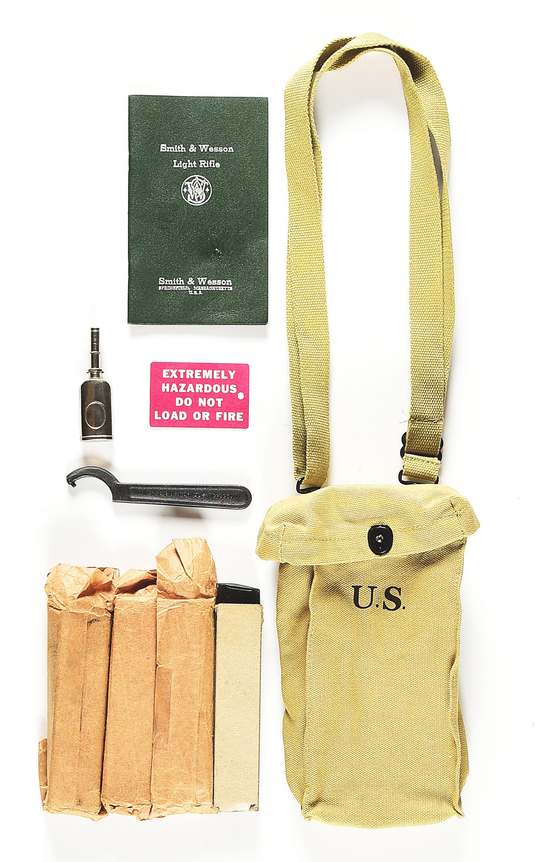 (C) SCARCE SMITH AND WESSON MK1 MODEL 1940 LIGHT RIFLE WITH ACCESSORIES.