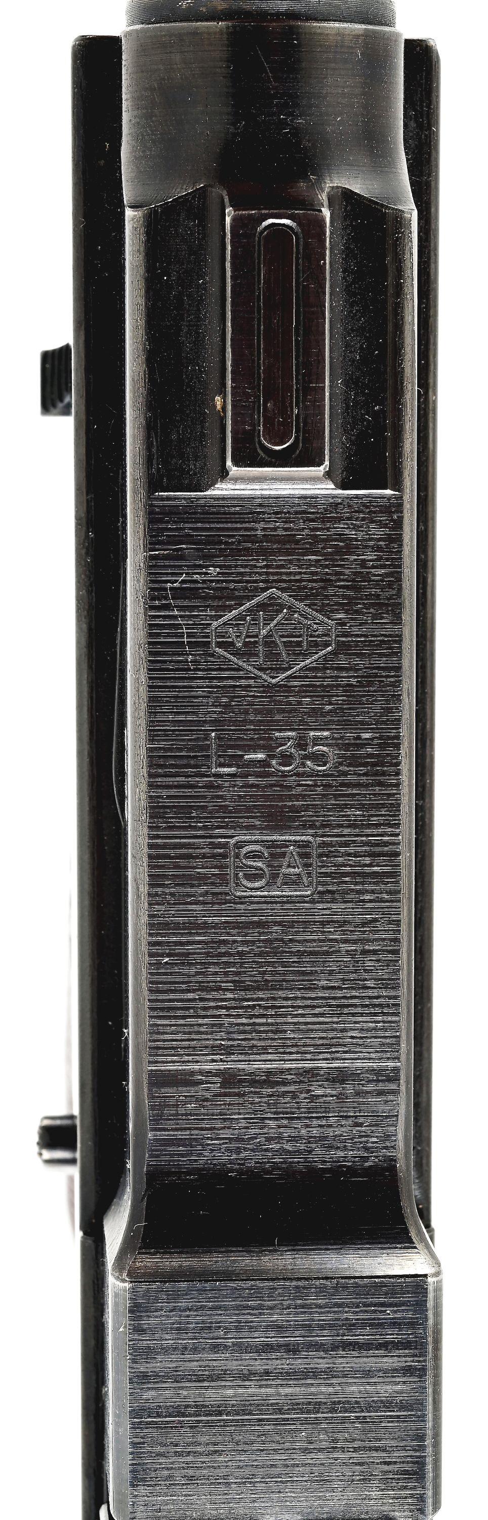 (C) EXCELLENT FINNISH VKT L-35 LAHTI SERIES III SEMI-AUTOMATIC PISTOL WITH HOLSTER.