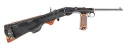 (A) LOEWE C93 BORCHARDT SEMI AUTOMATIC PISTOL WITH MANTON RETAILED CASE AND ACCESSORIES.