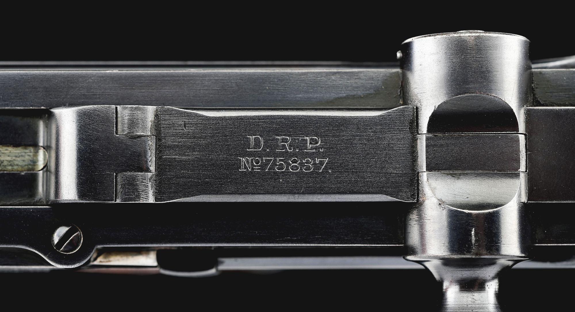 (A) LOEWE C93 BORCHARDT SEMI AUTOMATIC PISTOL WITH MANTON RETAILED CASE AND ACCESSORIES.