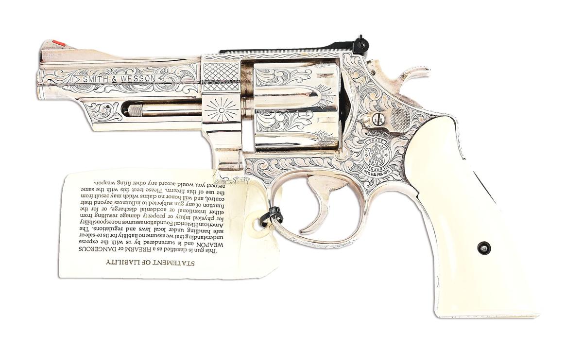 (M) GEORGE S PATTON COMMEMORATIVE ENGRAVED SMITH AND WESSON MODEL 27-5 REVOLVER