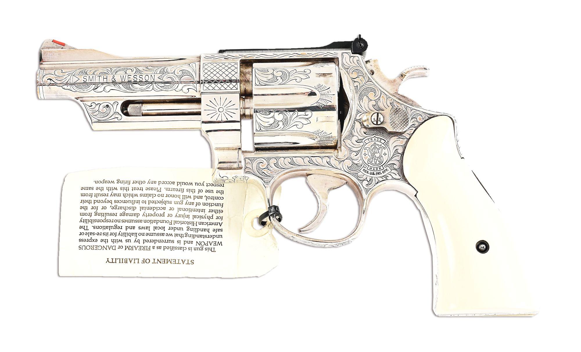(M) GEORGE S PATTON COMMEMORATIVE ENGRAVED SMITH AND WESSON MODEL 27-5 REVOLVER