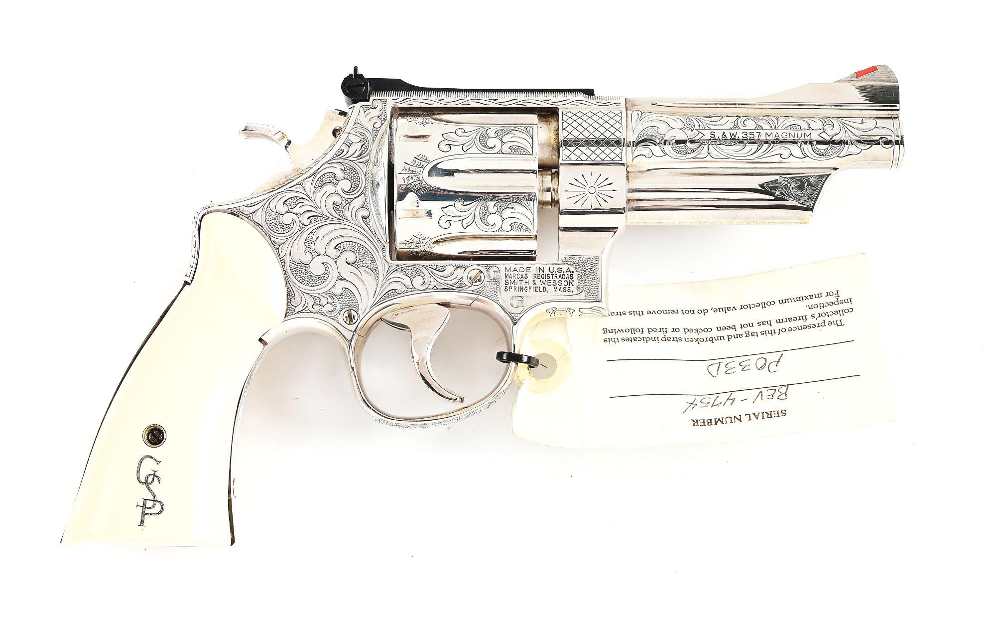 (M) GEORGE S PATTON COMMEMORATIVE ENGRAVED SMITH AND WESSON MODEL 27-5 REVOLVER