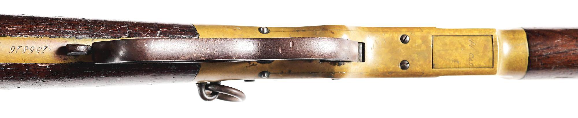 (A) WINCHESTER MODEL 1866 LEVER ACTION SADDLE RING CARBINE.