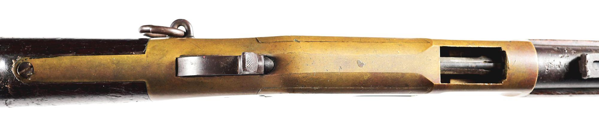 (A) WINCHESTER MODEL 1866 LEVER ACTION SADDLE RING CARBINE.