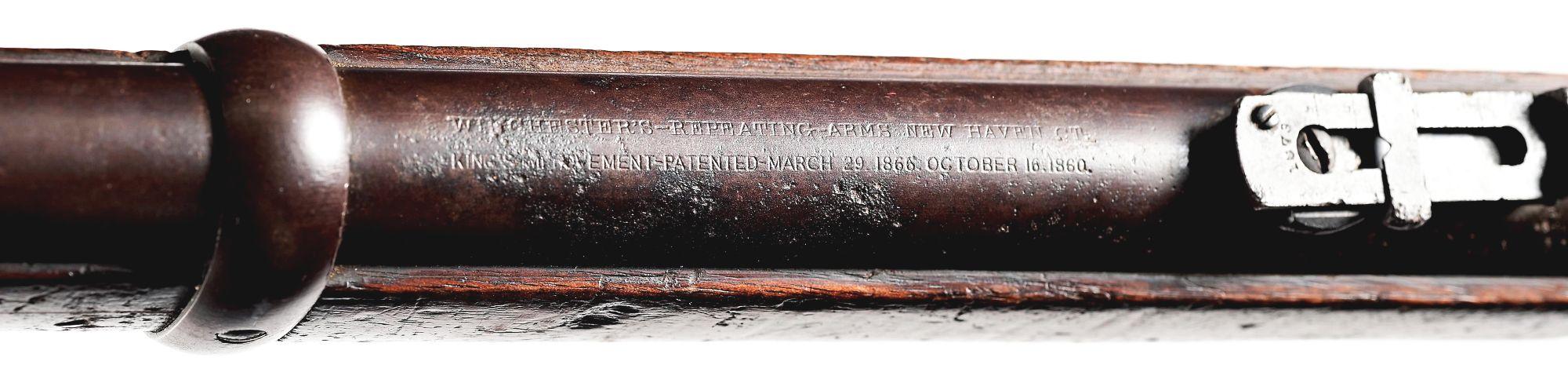 (A) WINCHESTER MODEL 1866 LEVER ACTION SADDLE RING CARBINE.
