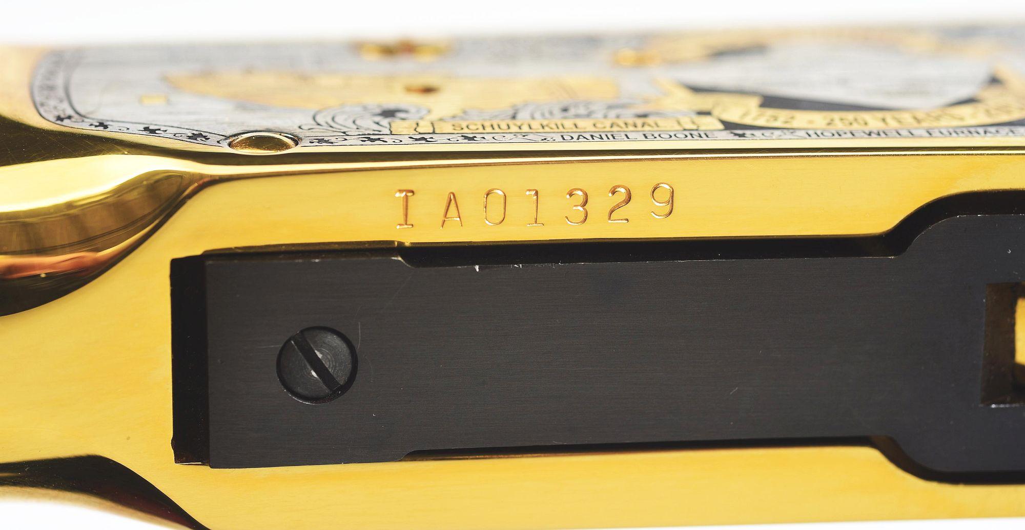 (M) GOLD PLATED BERKS COUNTY, PA COMMEMORATIVE WINCHESTER 94AE LEVER ACTION CARBINE WITH CASE
