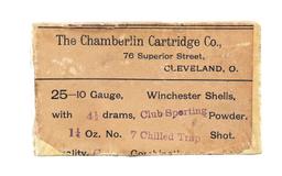 UNIQUE CHAMBERLIN CARTRIDGE CO. WINCHESTER MARKED SHOTSHELL BOX