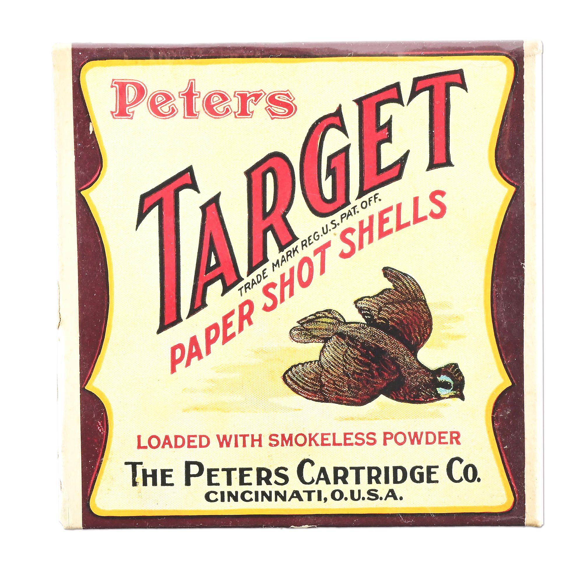 VINTAGE PETERS "TARGET" FULL 2-PIECE SHOT SHELL BOX