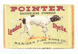 FULL MERIDEN FIRE ARMS COMPANY "POINTER" SHOT SHELL BOX.