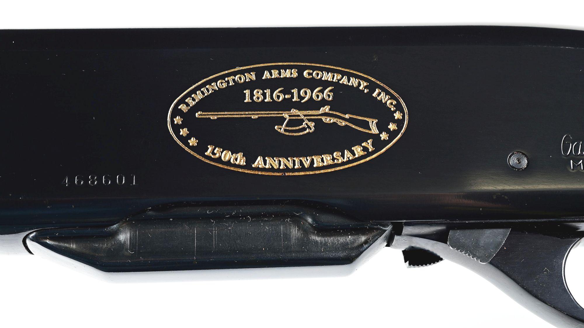 (C) REMINGTON MODEL 760 150TH ANNIVERSARY MODEL SLIDE ACTION RIFLE IN ORIGINAL BOX.