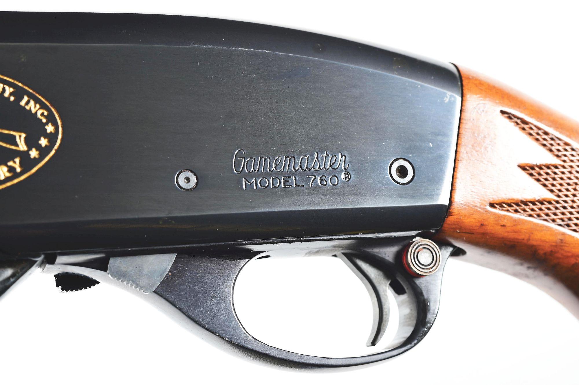 (C) REMINGTON MODEL 760 150TH ANNIVERSARY MODEL SLIDE ACTION RIFLE IN ORIGINAL BOX.