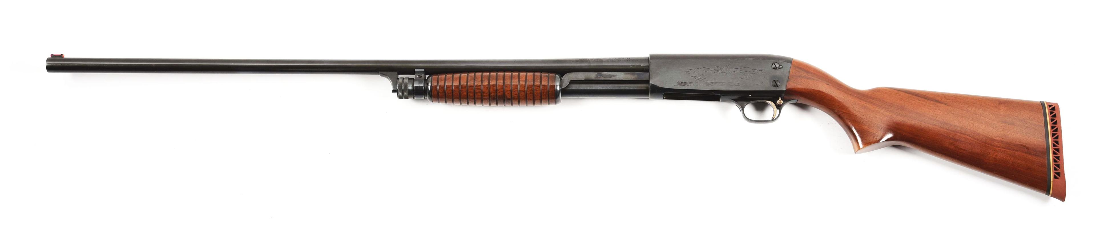 (M) ITHACA MODEL 37 FEATHERLIGHT SLIDE ACTION 20 GAUGE SHOTGUN.
