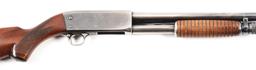 (C) ITHACA MODEL 37 SLIDE ACTION SHOTGUN.