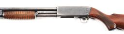 (C) ITHACA MODEL 37 SLIDE ACTION SHOTGUN.