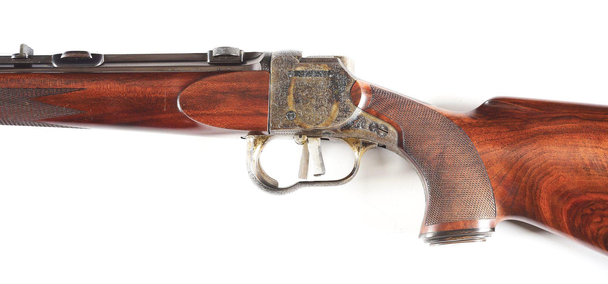 (C) JOH. SPRINGER ERBEN SINGLE SHOT RIFLE.