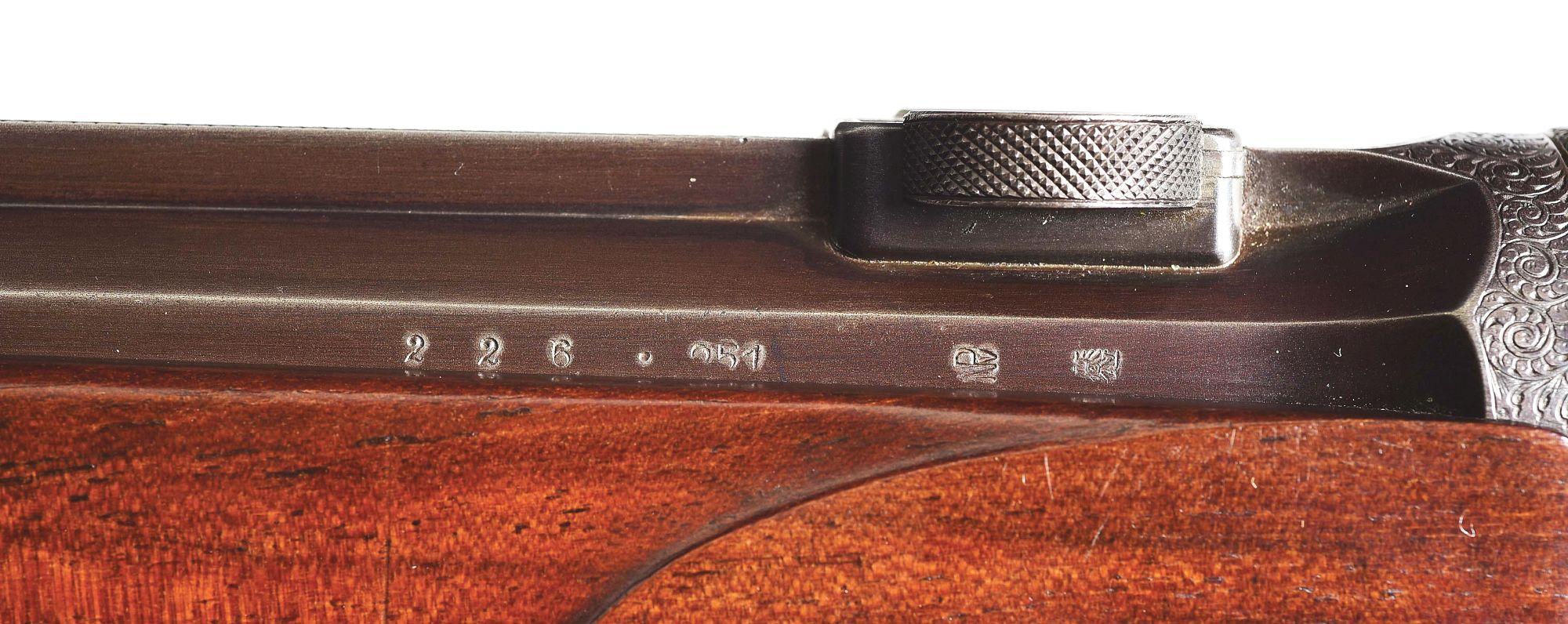 (C) JOH. SPRINGER ERBEN SINGLE SHOT RIFLE.
