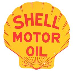 SHELL MOTOR OIL PORCELAIN SERVICE STATION SIGN.