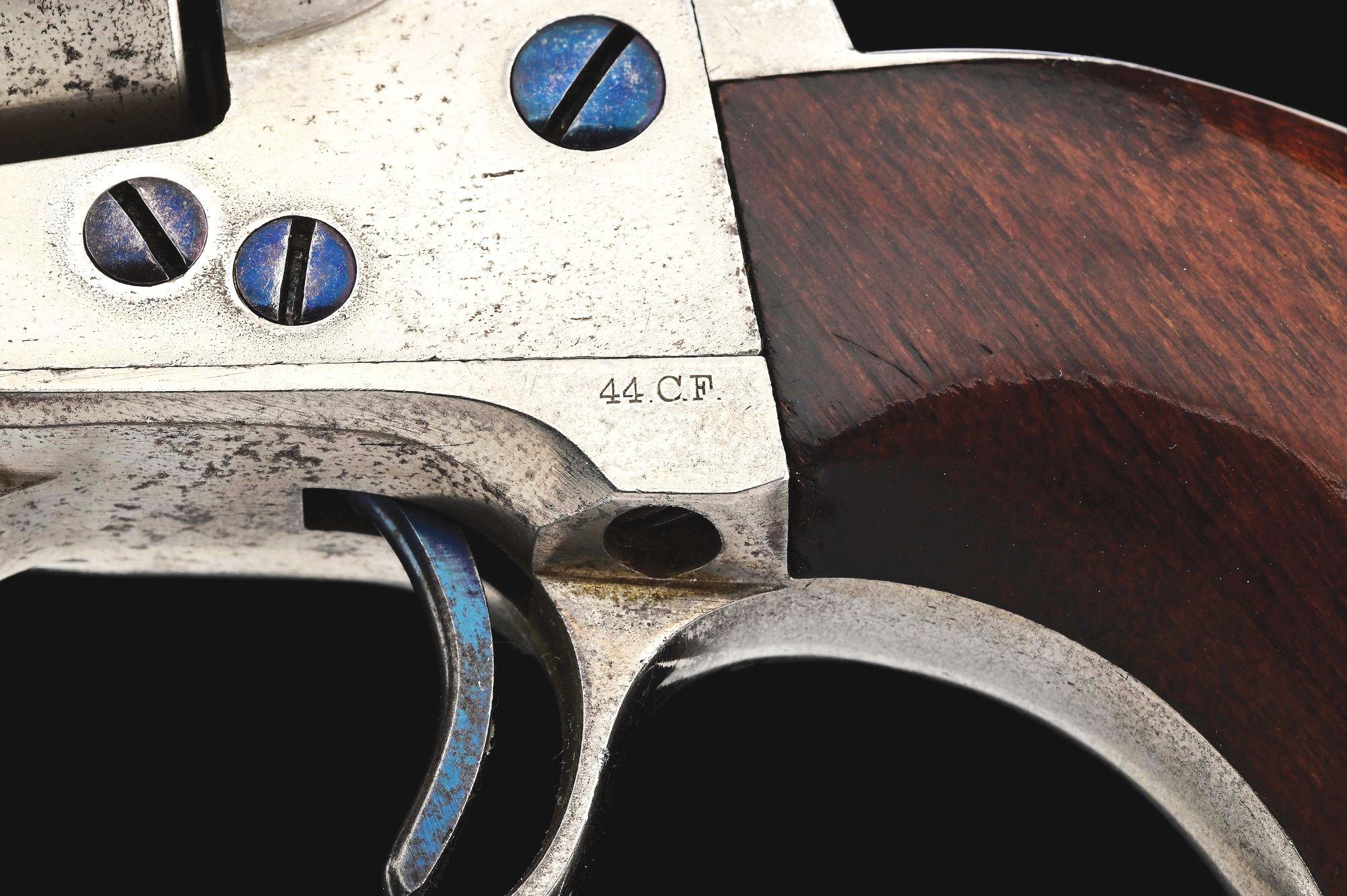 (A) EXCEPTIONAL NICKEL PLATED ETCHED PANEL COLT FRONTIER SIX SHOOTER REVOLVER (1878).