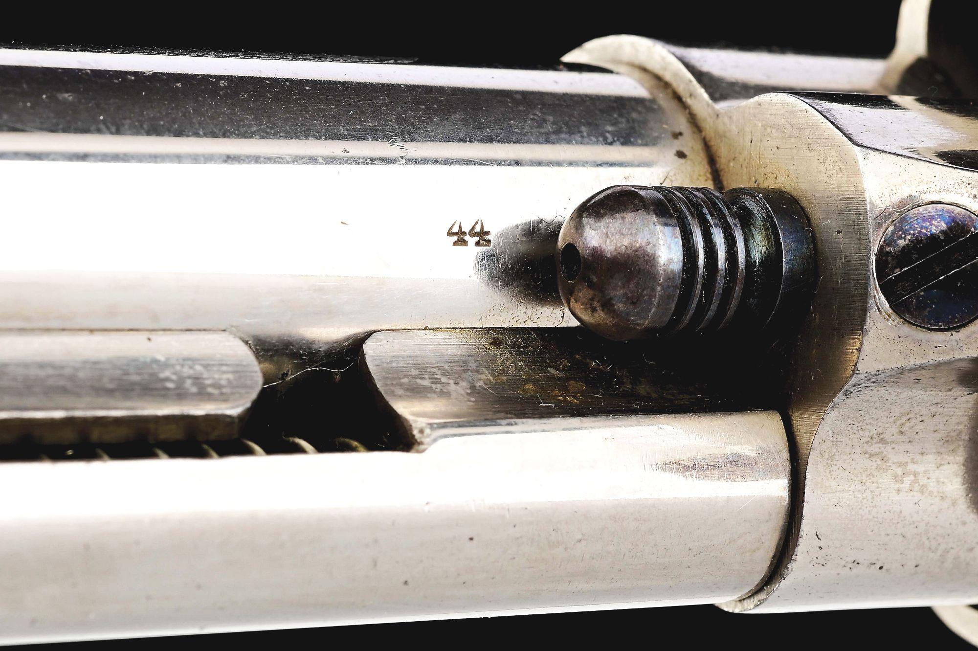 (A) EXCEPTIONAL NICKEL PLATED ETCHED PANEL COLT FRONTIER SIX SHOOTER REVOLVER (1878).