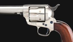 (A) EXCEPTIONAL NICKEL PLATED ETCHED PANEL COLT FRONTIER SIX SHOOTER REVOLVER (1878).