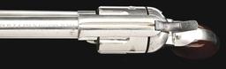 (A) EXCEPTIONAL NICKEL PLATED ETCHED PANEL COLT FRONTIER SIX SHOOTER REVOLVER (1878).