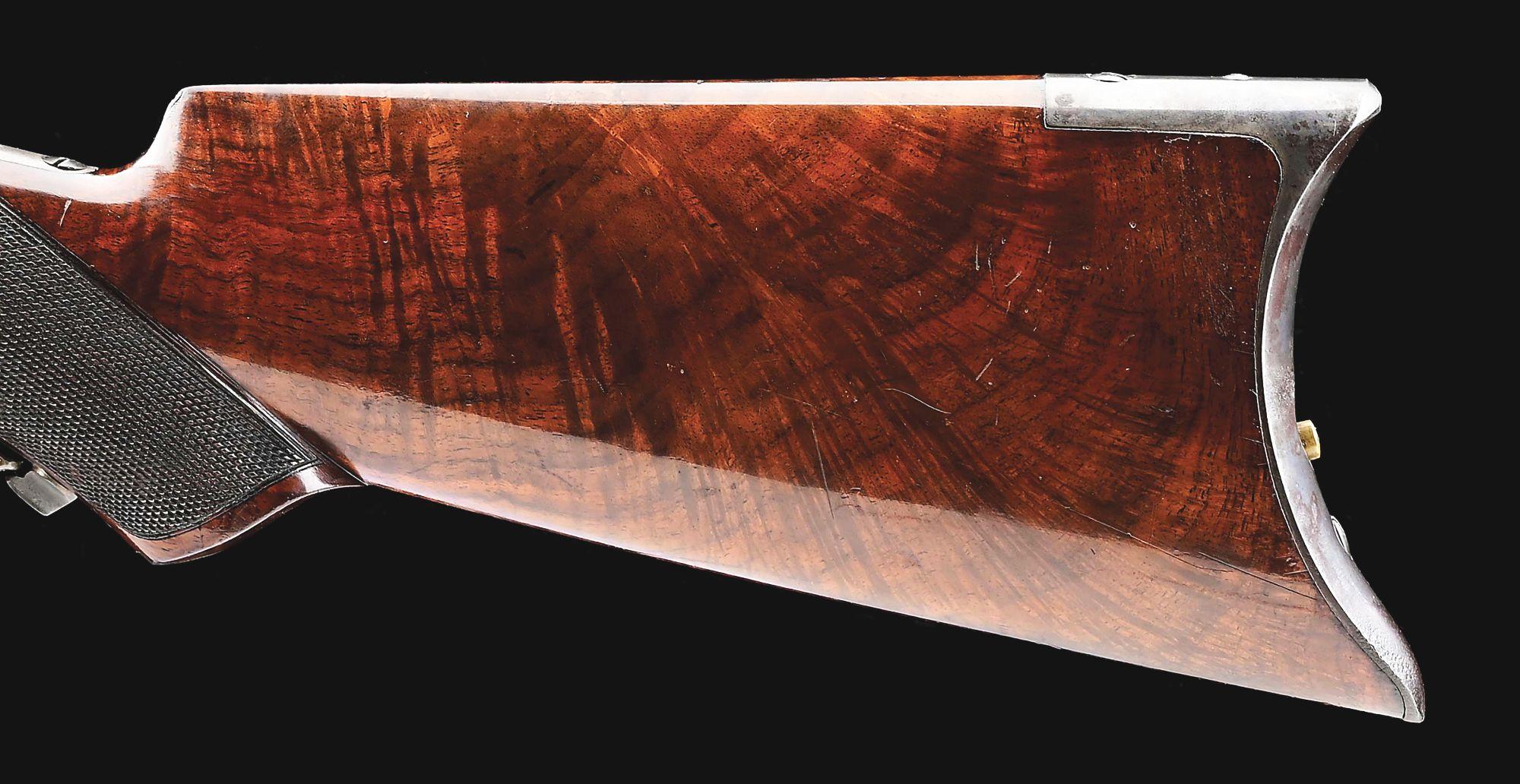 (A) DELUXE WINCHESTER MODEL 1876 LEVER ACTION RIFLE.