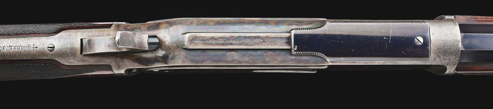 (A) DELUXE WINCHESTER MODEL 1876 LEVER ACTION RIFLE.