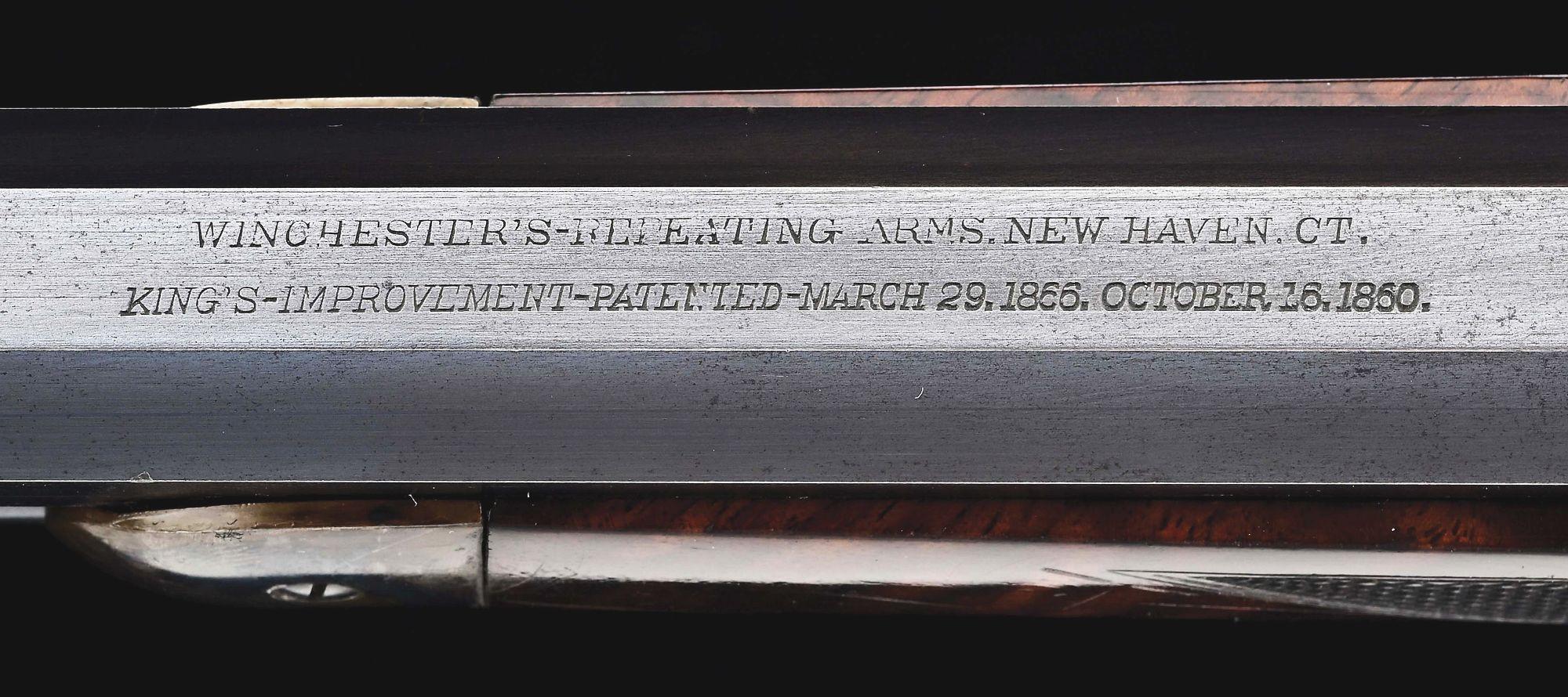 (A) DELUXE WINCHESTER MODEL 1876 LEVER ACTION RIFLE.