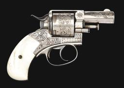 (A) NEW YORK ENGRAVED WEBLEY NO. 2 "THE BRITISH BULLDOG" DOUBLE ACTION REVOLVER WITH PEARL GRIPS.