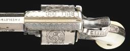 (A) NEW YORK ENGRAVED WEBLEY NO. 2 "THE BRITISH BULLDOG" DOUBLE ACTION REVOLVER WITH PEARL GRIPS.