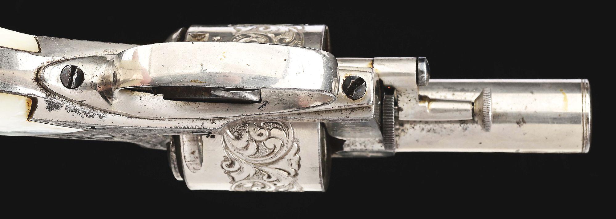 (A) NEW YORK ENGRAVED WEBLEY NO. 2 "THE BRITISH BULLDOG" DOUBLE ACTION REVOLVER WITH PEARL GRIPS.