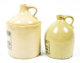 LOT OF 2: STONEWARE JUGS.