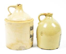 LOT OF 2: STONEWARE JUGS.