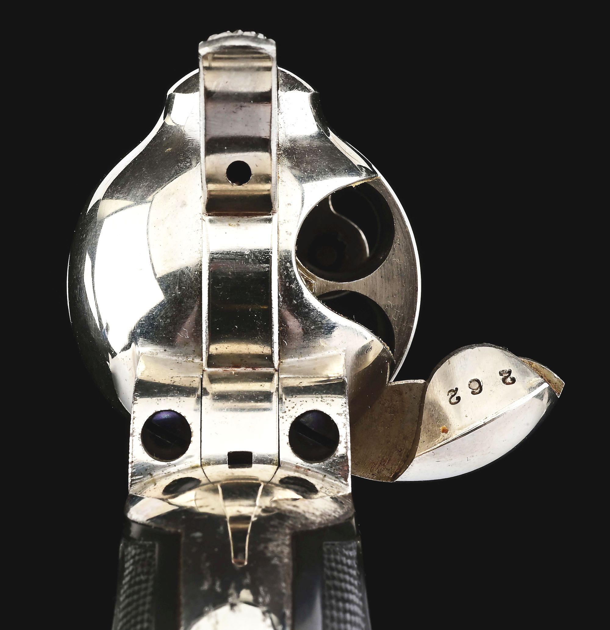 (A) NICKEL PLATED COLT SINGLE ACTION ARMY REVOLVER CARRIED BY SAM J. HIGGENS, DIRECTOR OF THE FIRST