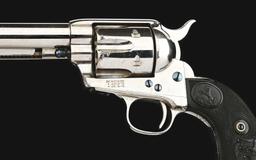 (A) NICKEL PLATED COLT SINGLE ACTION ARMY REVOLVER CARRIED BY SAM J. HIGGENS, DIRECTOR OF THE FIRST