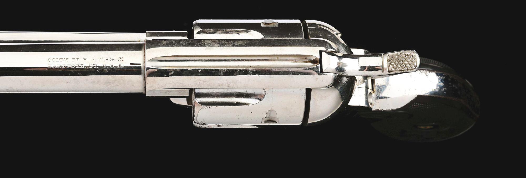 (A) NICKEL PLATED COLT SINGLE ACTION ARMY REVOLVER CARRIED BY SAM J. HIGGENS, DIRECTOR OF THE FIRST