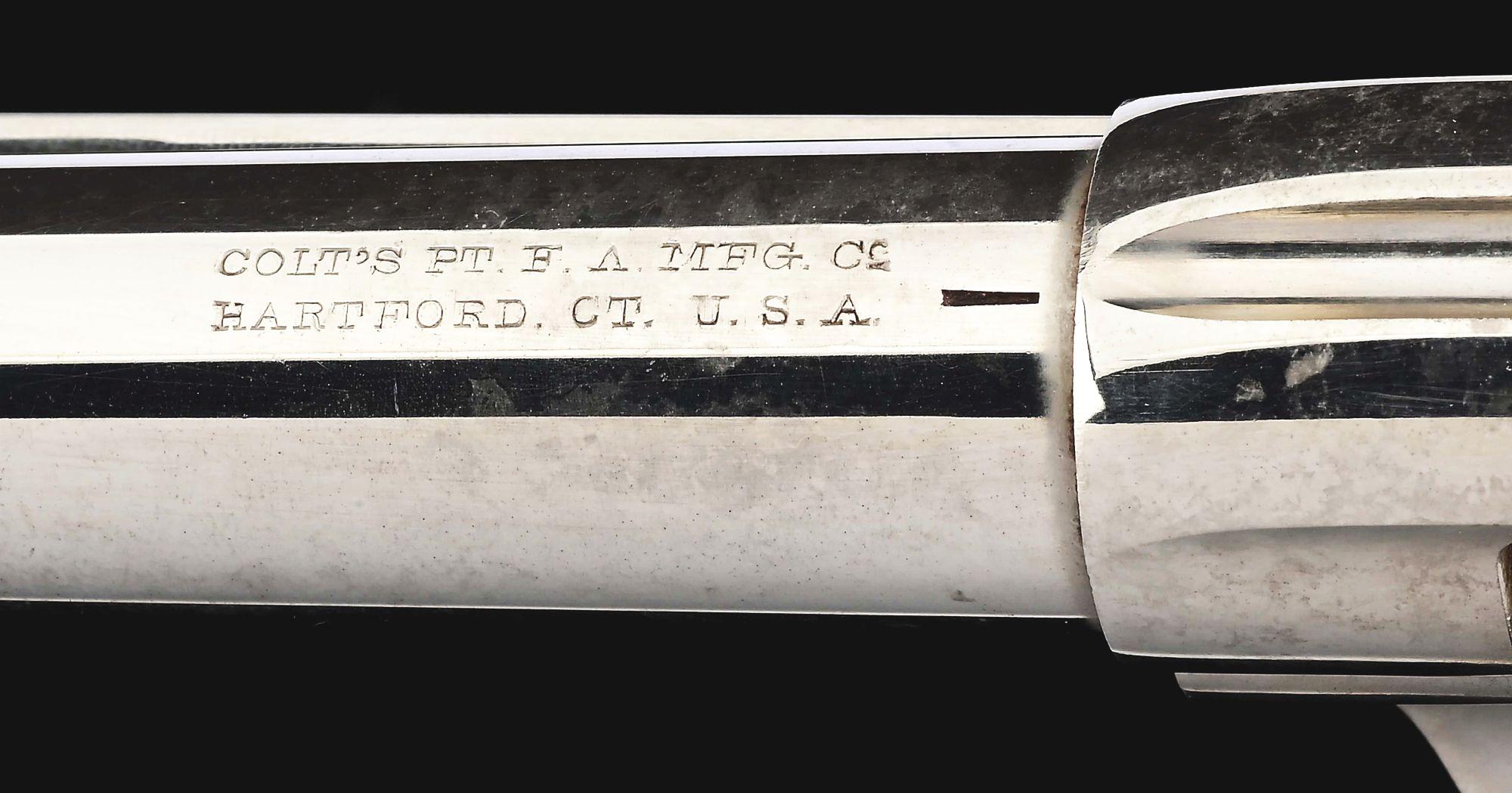 (A) NICKEL PLATED COLT SINGLE ACTION ARMY REVOLVER CARRIED BY SAM J. HIGGENS, DIRECTOR OF THE FIRST