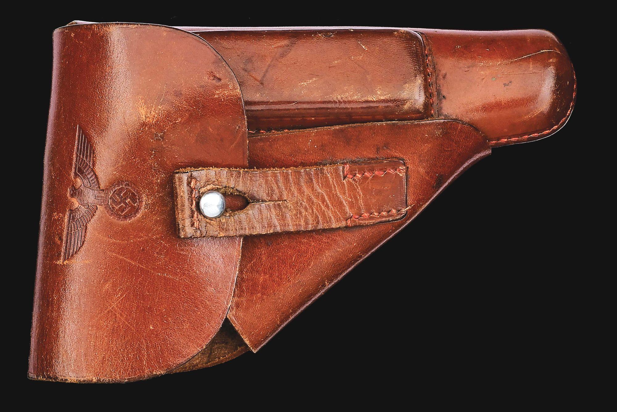 (C) TRULY EXCEPTIONAL WALTHER PPK SEMI-AUTOMATIC PISTOL WITH PARTY LEADER GRIPS, HOLSTER, & ACCESSOR